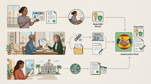 Vías para obtener permiso de trabajo como empleada de hogar extranjera